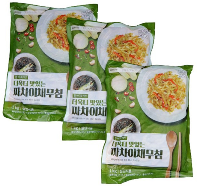 반찬단지 짜사이무침 중국 짜사이 짜차이 채무침, 1kg, 3개