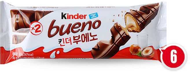 킨더 부에노 초콜릿, 43g, 6개