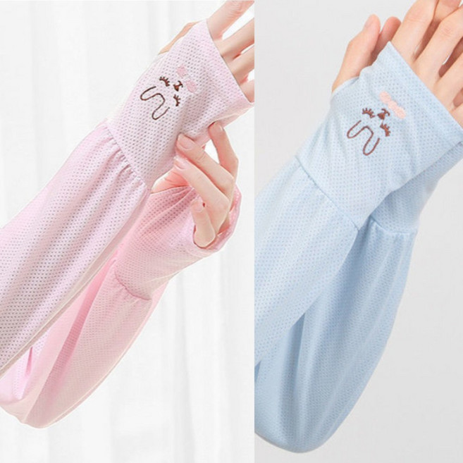 루나뷰링 1+1 자외선차단 냉감 쿨토시 손등커버, 2개, 핑크+블루