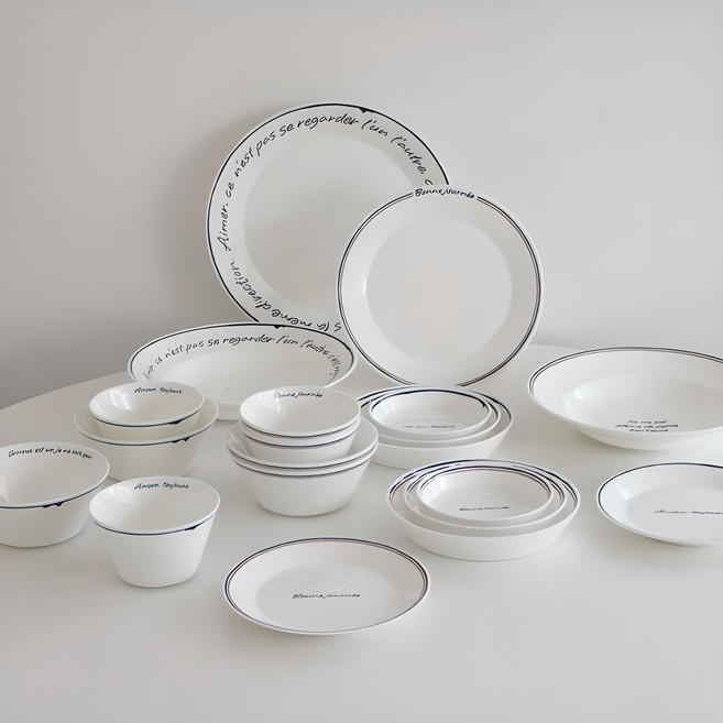 한국도자기 레떼드파리 4인 홈 세트 20p, 혼합색상, 식기 9종, 1세트