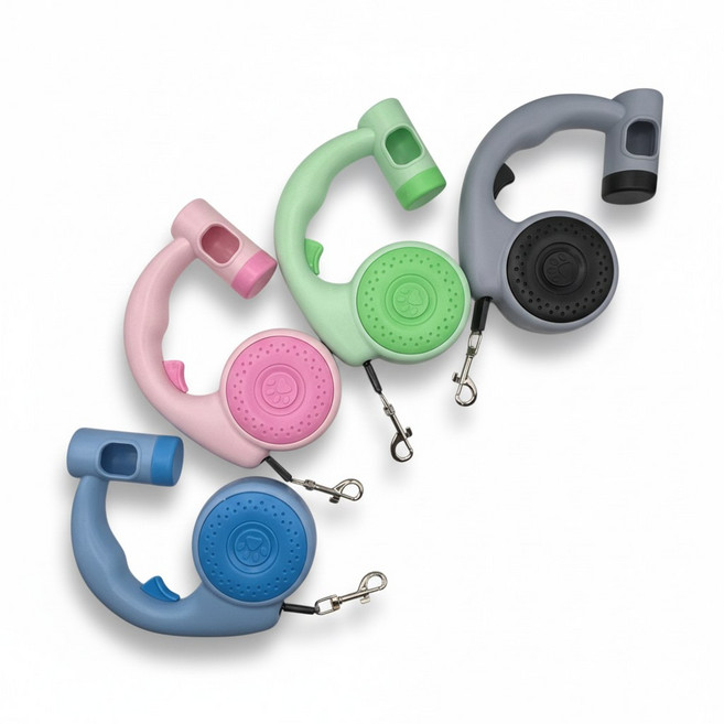 BUNNY PET 강아지 배변봉투 올인원 리드줄, 1개, 블루