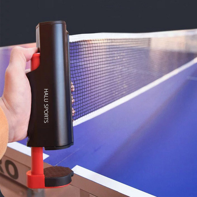 BOMSAN 휴대용 원터치 탁구네트, 1개, 블랙+레드