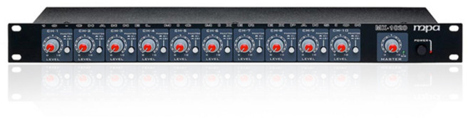 10채널 마이크분배기 마이크믹서 MPA MX-1020 팬텀파워, 단품