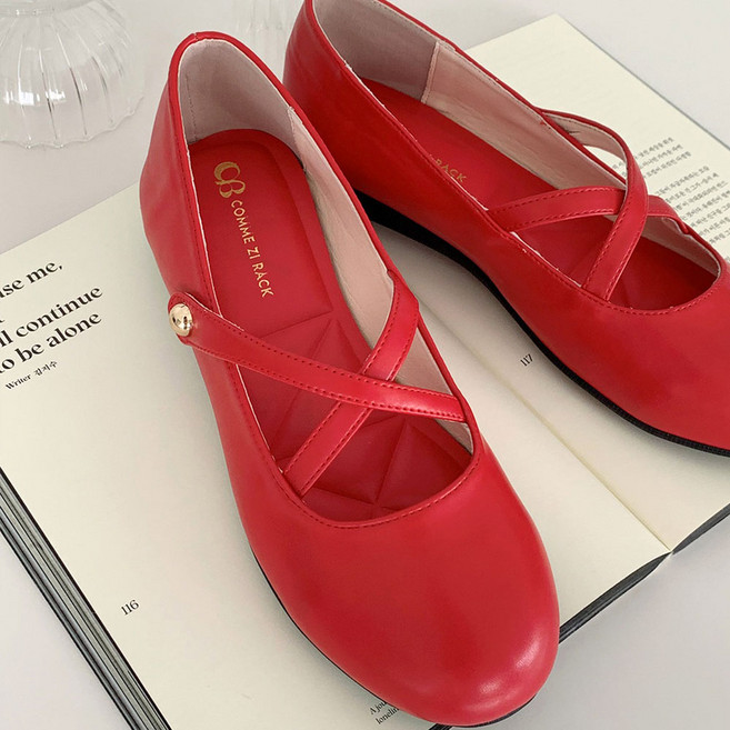 꼼지락 메리제인 키높이 발편한 속굽 플랫슈즈 3CM