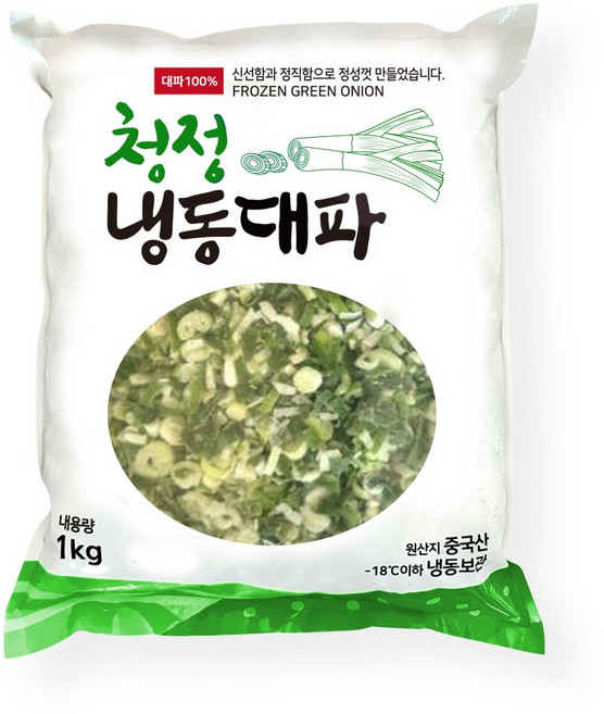 청정 냉동 대파/대파 슬라이스 1kg, 1개