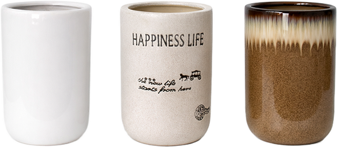 모던레시피 높은 원형 도자기 화분 중형 대형 인테리어, 1개, 화이트