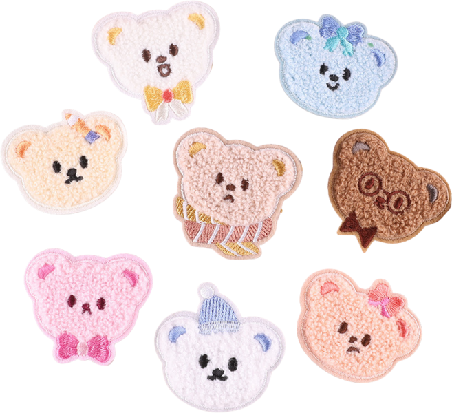 라끌라리아 말랑곰 캐릭터 자수 와펜 DIY 6종 세트 스티커식, 1개, 컬러 베어