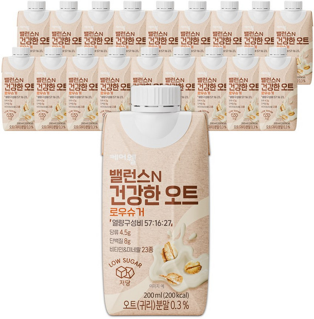 케어웰 밸런스N 건강한 오트 로우슈거, 18개, 200ml