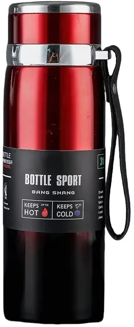 1L 열 물병 차가운 보온병 커피 진공 플라스크 스테인레스 스틸 유지, 1000ml, 03 Red, 1개