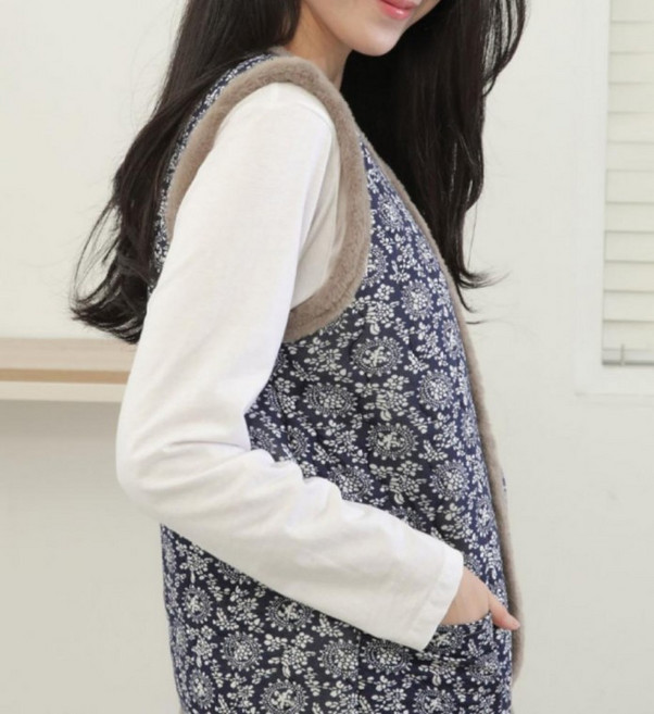 털잠바 양털베스트 촌캉스 후근 누빔 플라워 김장 경량 꽃무늬 엄마 중년 할아버지 양털 할매 단체 대량 겨