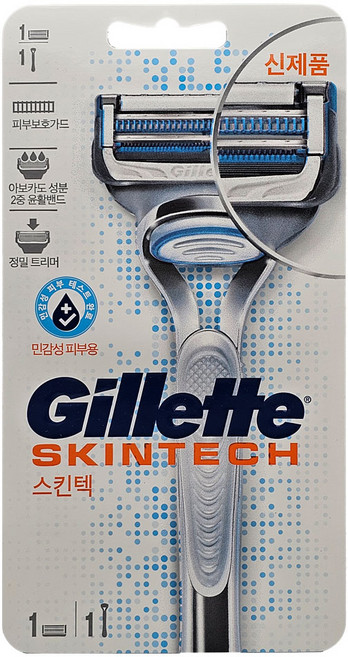질레트 스킨텍 매뉴얼 플렉스볼 면도기 + 여분날, 1개