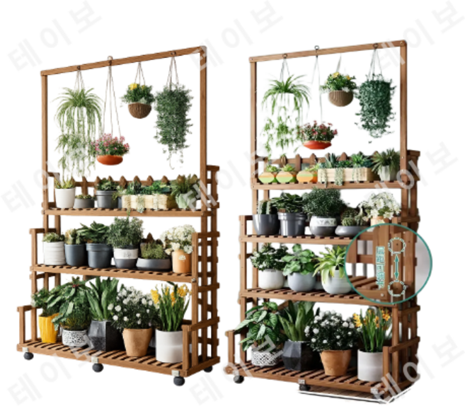 원목 화분 선반 정리대 진열대 식물 받침대 다이 거실, 92x186cm / 3단