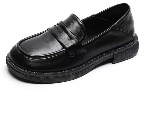 百搭復古英倫風小皮鞋女單鞋2025年軟平底樂福鞋一腳蹬