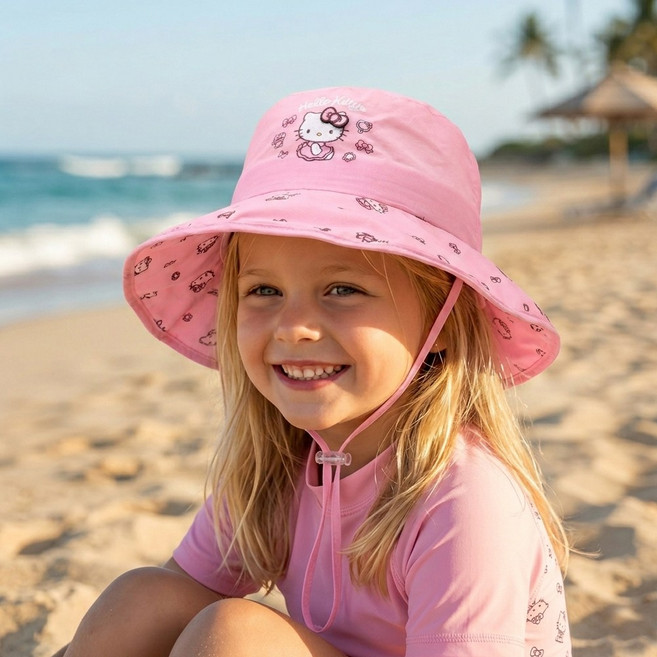 산리오 헬로키티 여름 모자 가벼운 30g 플랩 탈부착 챙모자