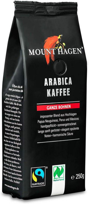 Mount Hagen 일본직구 마운트 하겐 자연유래 공정무역 로스트 커피 원두 250g, 사이즈