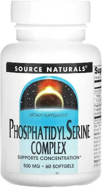 소스 내추럴스 포스파티딜세린 세린 복합체 500mg 소프트젤 60정, 1개 - 쿠팡