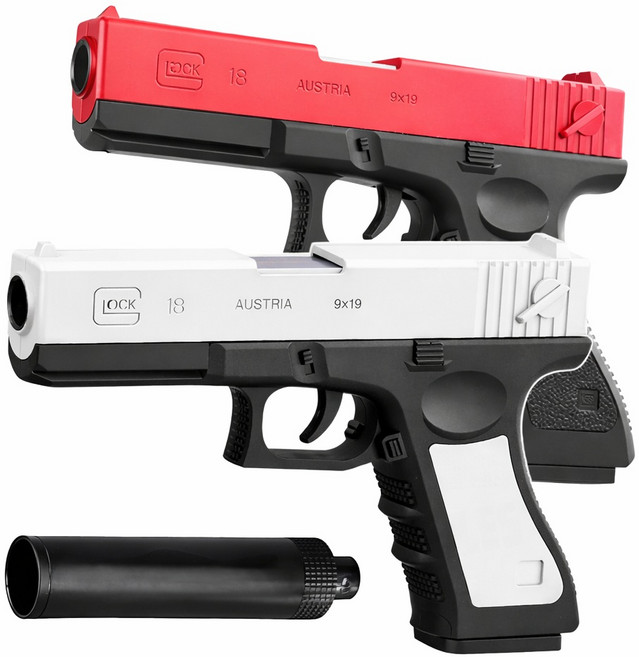 너프건 장난감총 소프트탄 탄피배출 재장전 소음기포함 14세이상 서바이벌놀이, 그린블랙