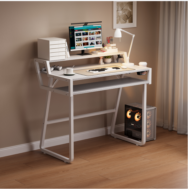 SAMMU 삼무 다용도 3층 컴퓨터 테이블 멀티 책상 공부 업무 책상 내공간을 위한 책상, 화이트