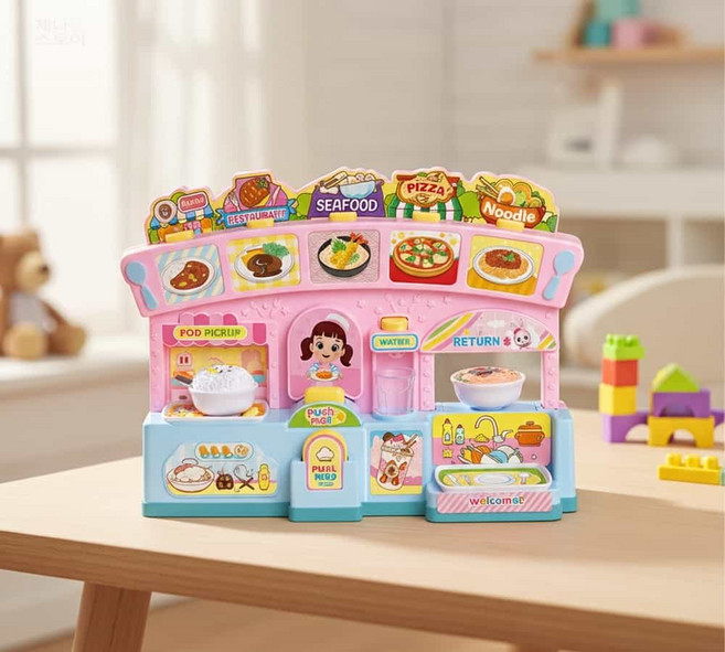 토이트론 주방놀이 달님이 띵동 푸드코트 소꿉놀이 장난감 완구, 1개, 상세페이지 참조