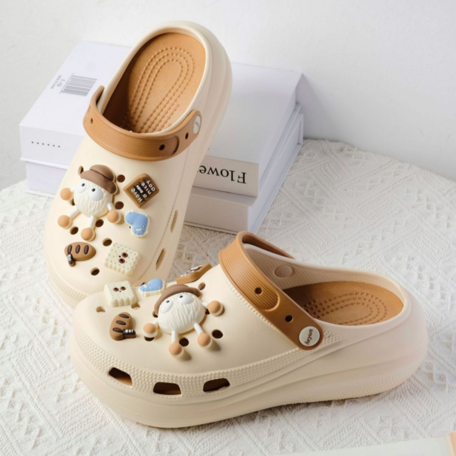 피라모니 여성 EAV 5cm 키높이 통굽 슬리퍼 샌들