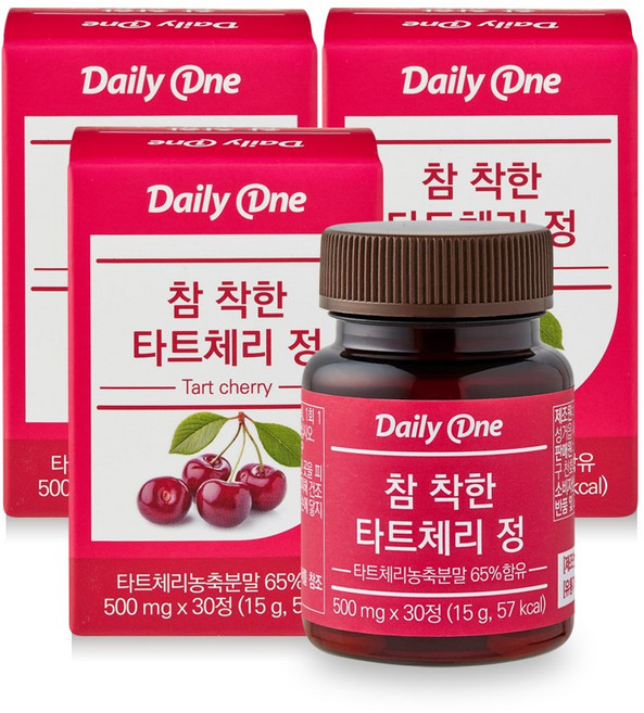 데일리원 참 착한 타트체리정, 3개, 30정