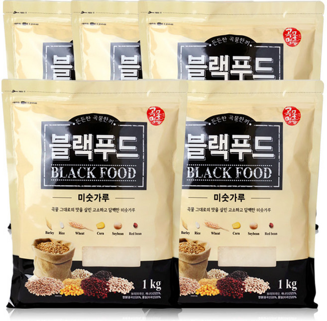 7위 - 블랙푸드 미숫가루 1kg x5개 곡물명가 선식, 5개