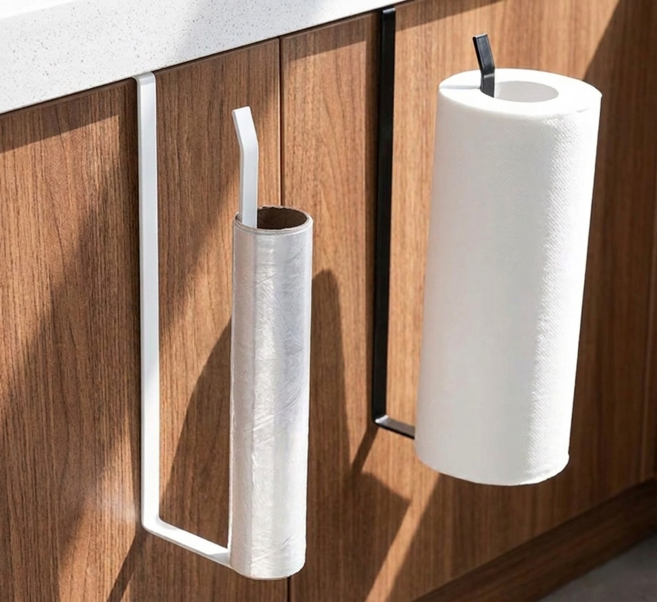 그리디 클립형 무타공 키친타올걸이, 2개, 블랙