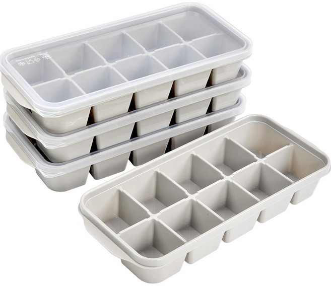 자이티 얼음쏘옥 하이볼 얼음 트레이 얼음틀 뚜껑포함 10구 4p, 그레이