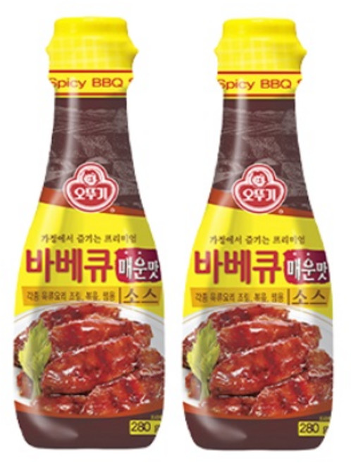 해피아울렛) 1+1 오뚜기 바베큐소스 (매운맛) 280g, 2개