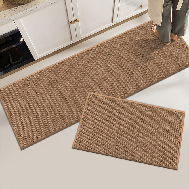주방매트 욕실 현관 다용도 흡수 미끄럼방지 매트, 베이지색, 1개