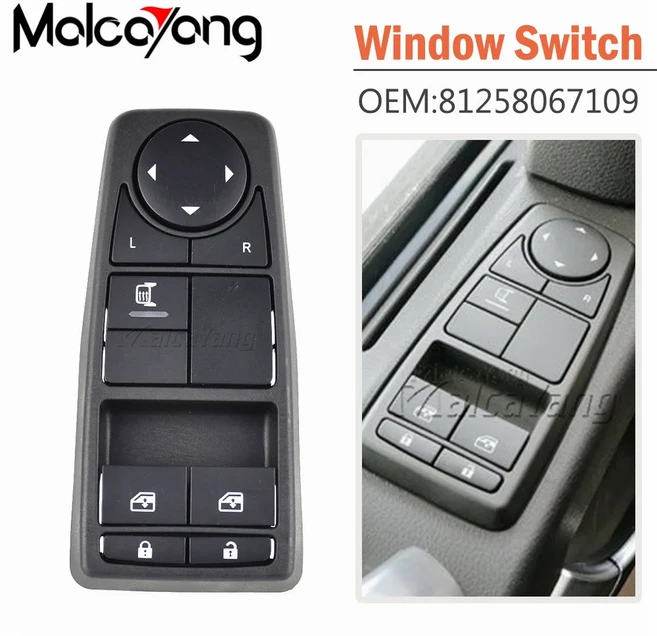 MAN TGS BBS BLS-WW 마스터 파워 윈도우 스위치 유리 리프터 제어 버튼 81258067107, 01 81258067109