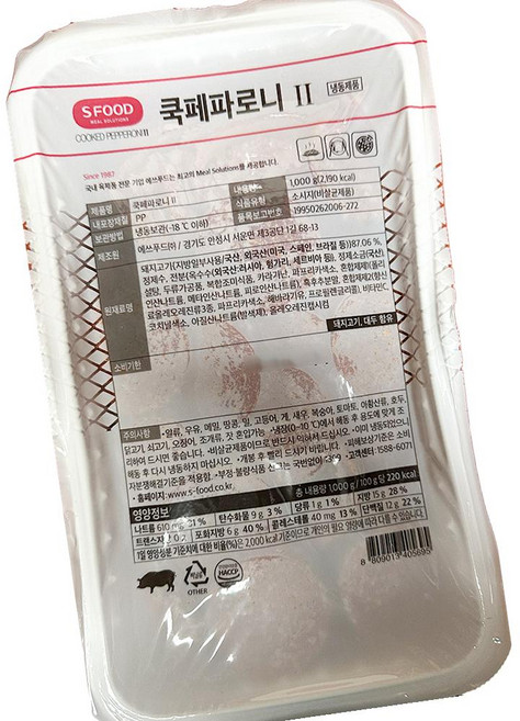 에쓰푸드 쿡 페페로니 쿡 1kg 가공육, 1개