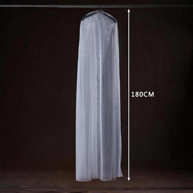길이 160/180/200 cm 투명 부드러운 얇은 명주 그물 먼지 커버 홈웨어 웨딩 드레스 신부 드레스 보호 커버 메쉬, 180cm, 1개, 1개입