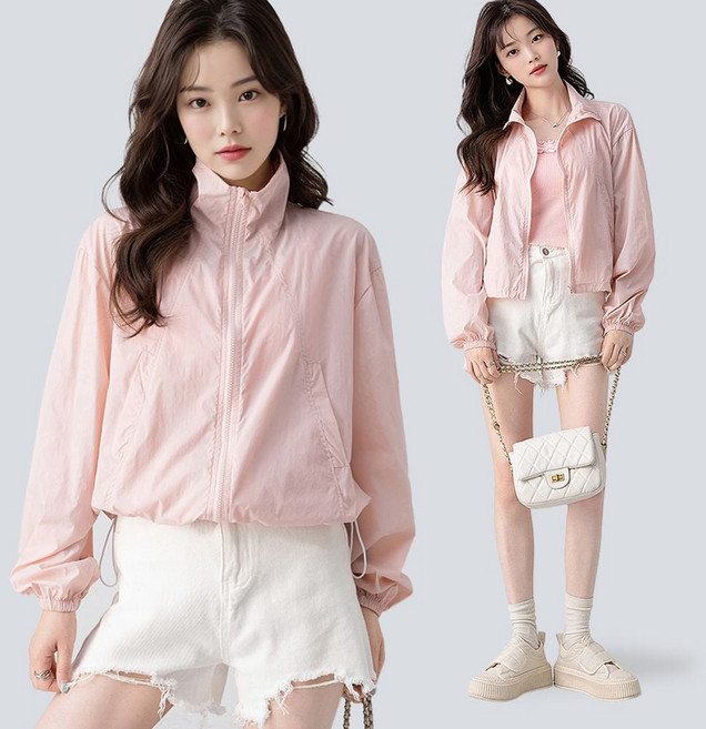 여름 경량바람막이 숏 크롭 카라 바람막이 바스락 mur986ZX