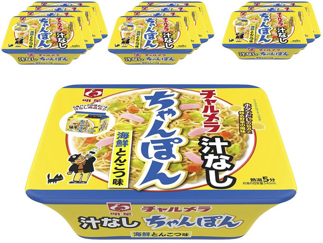 묘조 챠루메라 국물없는 짬뽕 해산물 돈코츠 맛 110g, 12개