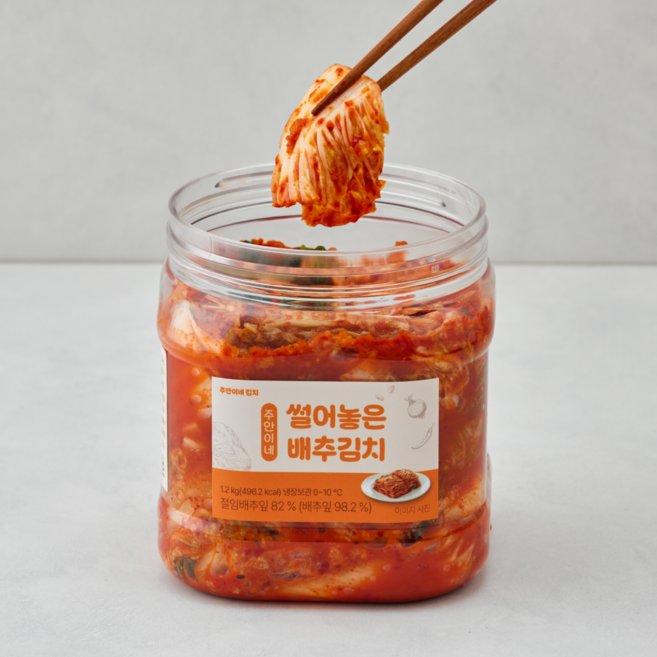 당일제조 주안이네 통김치 썰은김치 국내산 포기김치 1.2KG 1개