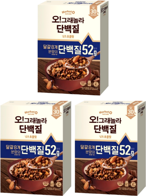 오리온 오그래놀라 단백질 넛츠초콜릿, 275g, 3개