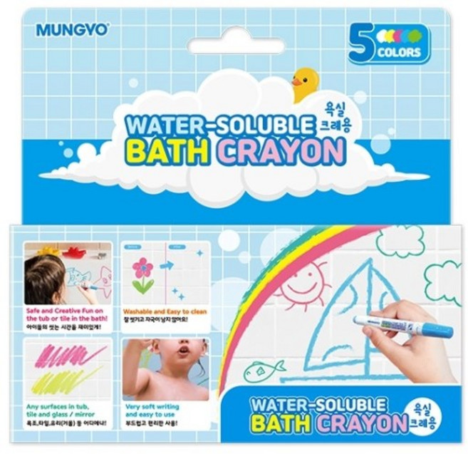 문교 욕실 크레용 5색, 1개