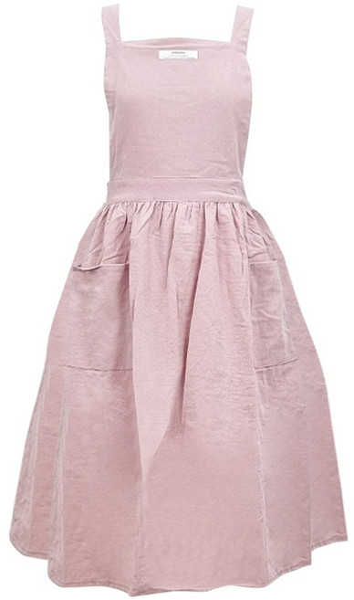 젊은이마켓 카페 바리스타 꽃집 공방 미술 어린이집 주방 린넨 앞치마 V0030, 분홍색, 1개