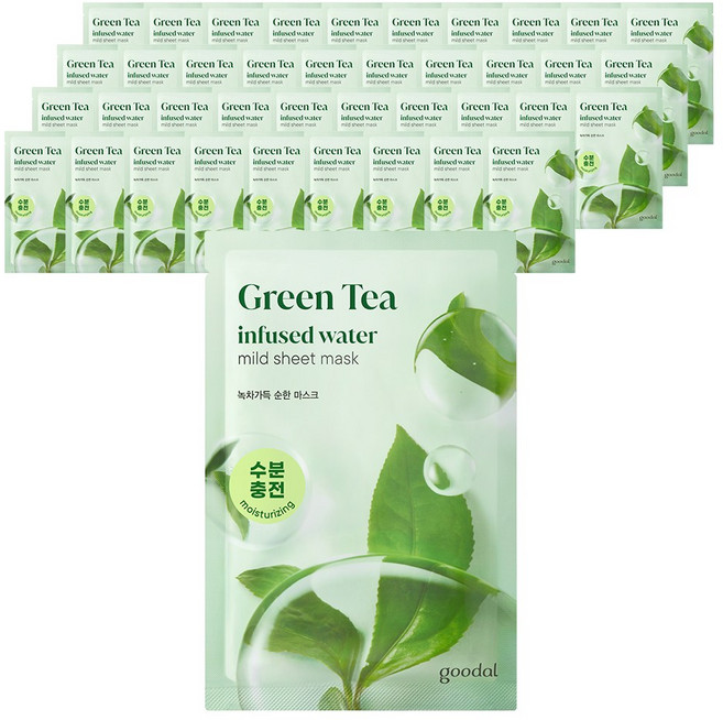 구달 녹차 가득 순한 마스크팩 수분충전 (AD), 1개입, 40개