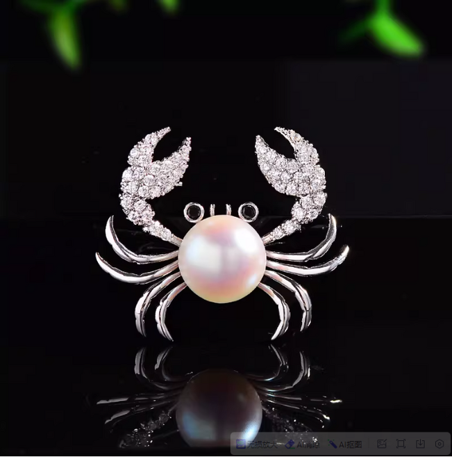 패션 흰색 진주 게 가슴핀 여성용 고급스러운 럭셔리 스타일의 향아찌 소수 디자인 액세서리