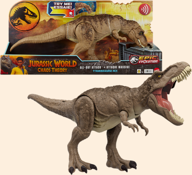 마텔 쥬라기월드 리얼 T Rex 다이노 피규어, 1개