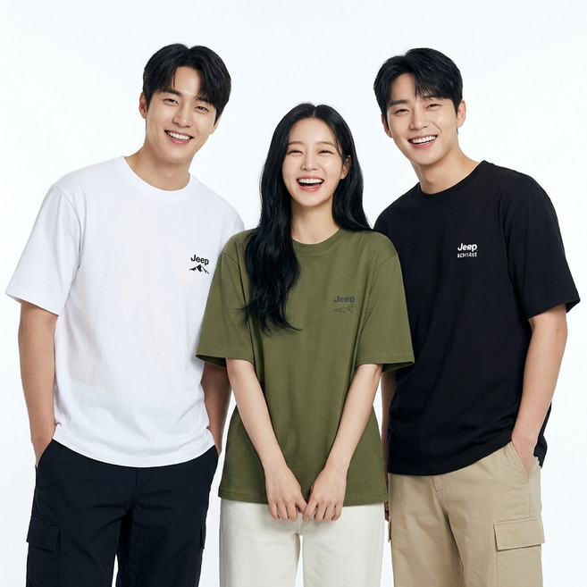 지프 JEEP 반팔티 티셔츠 남녀공용 3종 세트