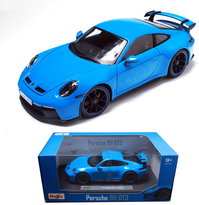 마이스토 1:18 포르쉐 911 GT3 프리미어 모형자동차 다이캐스트 수집 장난감 키덜트, 블루, 1개