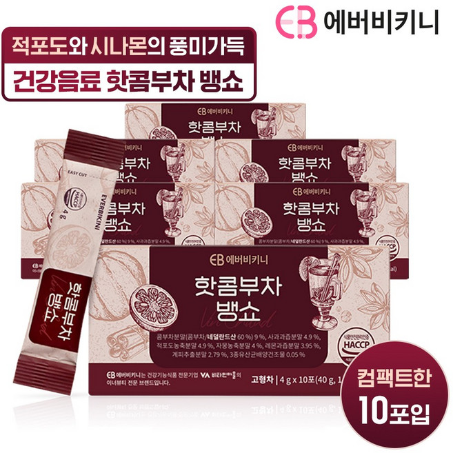 에버비키니 핫 콤부차 뱅쇼, 4g, 10개입, 6개