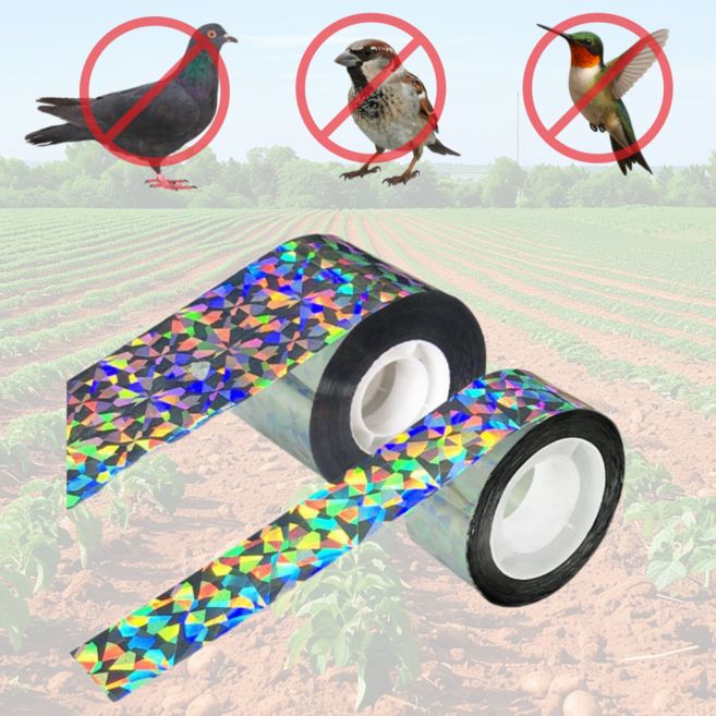 펀펀상사 조류퇴치 반사 테이프 비둘기 참새 야생동물 퇴치 2개, 반사테이프 2개세트