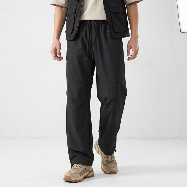 FINAL SENSE 남성 등산 바지 방풍 방수 내마모 통기성 루즈 아웃도어 워크 팬츠 밑단 스트링 조절 디자인