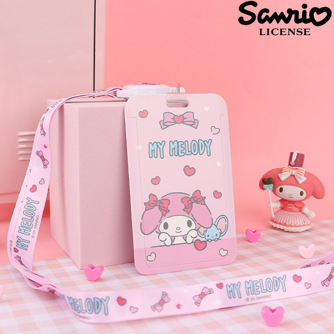 지갑 목걸이 교통카드지갑 릴타입 산리오 정품 케이스출입증 카드홀더