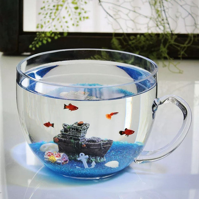 구피어항세트 베타 난주 데스크탑 컵모양어항 20배럭, 1개