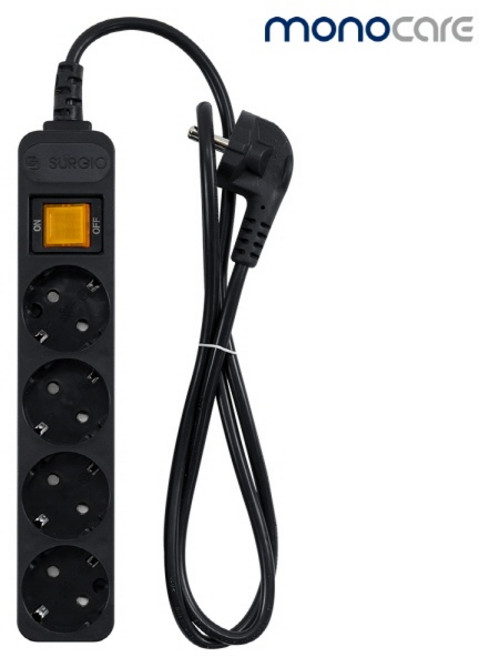 (대현) 블랙 멀티탭 SWS-2048MT (4구/10A/메인스위치) (1.5M), 1개